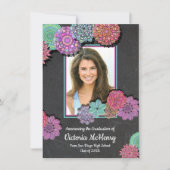 Invitation Fleur colorée Mandala Photo Graduation Party (Devant)