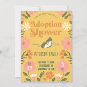 Invitation Fleur colorée Retro Jardin d'adoption douche (Devant)