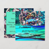 Invitation Fleur colorée virtuelle avec rayon violet (Devant / Derrière)