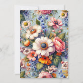 Invitation Fleur créative Abstraite fête d'anniversaire (Dos)