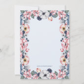 Invitation Fleur & Croix | Baptême de garçon (Dos)