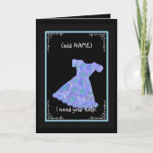 Invitation Fleur CUSTOM NAME Fille d'honneur Robe BLEU PERVEN (Devant)