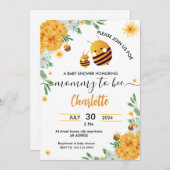 Invitation Fleur d'Abeille de maman à Baby shower (Devant / Derrière)