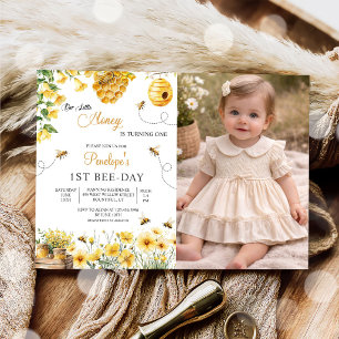 Invitation Fleur d'abeille Notre petit miel fait son annivers