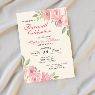 Invitation Fleur d'adieu aux femmes Élégante fête Rose