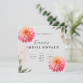 Invitation Fleur Dahlia rose Chaîne nuptiale hydrocouleur (Debout devant)