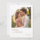 Invitation Fleur d'amour Automne Romance Photo Mariage (Dos)