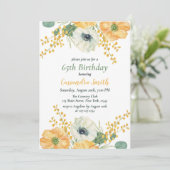 Invitation Fleur d'anémone de printemps orange et blanc (Debout devant)