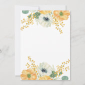 Invitation Fleur d'anémone de printemps orange et blanc (Dos)