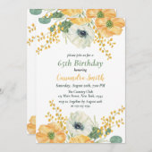 Invitation Fleur d'anémone de printemps orange et blanc (Devant / Derrière)