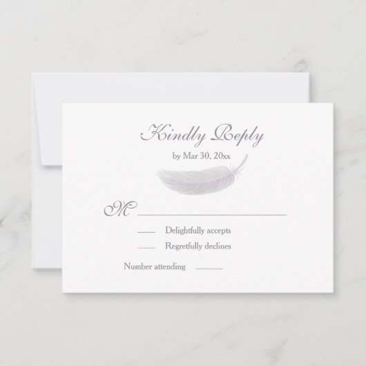 Invitation Fleur d'ange lilas gris blanc RSVP de mariage (Devant)