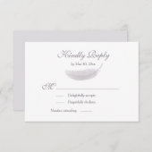 Invitation Fleur d'ange lilas gris blanc RSVP de mariage (Devant / Derrière)