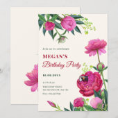 Invitation Fleur d'anniversaire (Devant / Derrière)