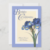 Invitation Fleur d'anniversaire de Blue Iris (Devant)