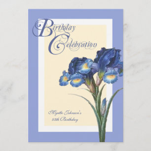Invitation Fleur d'anniversaire de Blue Iris