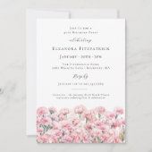 Invitation Fleur d'anniversaire de janvier Carnation rose 45e (Devant)