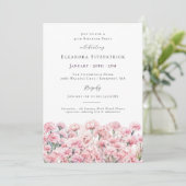 Invitation Fleur d'anniversaire de janvier Carnation rose 45e (Debout devant)
