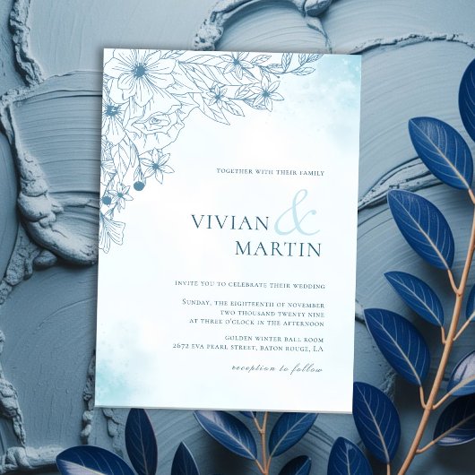 Invitation Fleur Dans Le Mariage D'Hiver