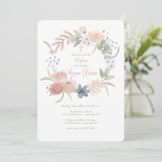 Invitation Fleur d'aquarelle (Debout devant)