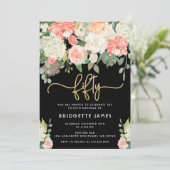 Invitation Fleur d'aquarelle 50e anniversaire (Debout devant)