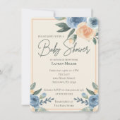 Invitation Fleur d'aquarelle Baby shower neutre pour les femm (Devant)