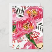 Invitation Fleur d'aquarelle chorale monogramme (Dos)