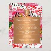 Invitation Fleur d'aquarelle chorale monogramme (Devant / Derrière)