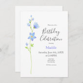 Invitation Fleur d'aquarelle d'échelle de Jacob (Devant / Derrière)