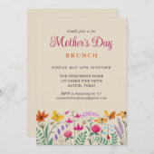 Invitation Fleur d'aquarelle Fleur sauvage Fête des mères Bru (Devant / Derrière)