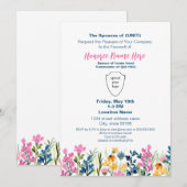 Invitation Fleur d'aquarelle personnalisée de l'époux militai (Devant / Derrière)