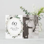 Invitation Fleur d'aquarelle Photo Or 60e Anniversaire (Debout devant)
