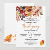 Invitation Fleur d'aquarelle Verset de Thanksgiving Anniversa (Devant / Derrière)