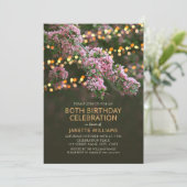 Invitation Fleur d'arbre éclaire Floral rustique 80e annivers (Debout devant)