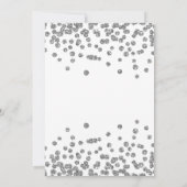 Invitation Fleur d'argent & Confetti 70e fête d'anniversaire (Dos)