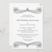 Invitation Fleur d'argent défilement 25e fête d'anniversaire  (Devant / Derrière)
