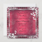 Invitation Fleur d'Asie Rouge Blanc noir dentelle Anniversair (Dos)