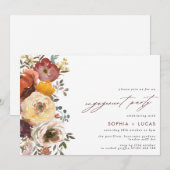 Invitation Fleur d'automne Bourgogne Fête d'engagement (Devant / Derrière)