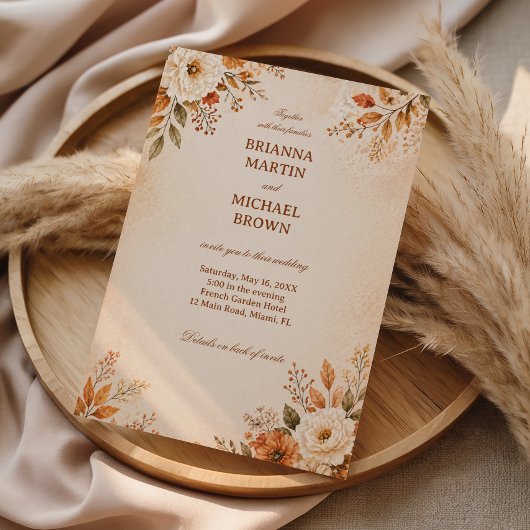 Invitation Fleur d'Automne Chaud