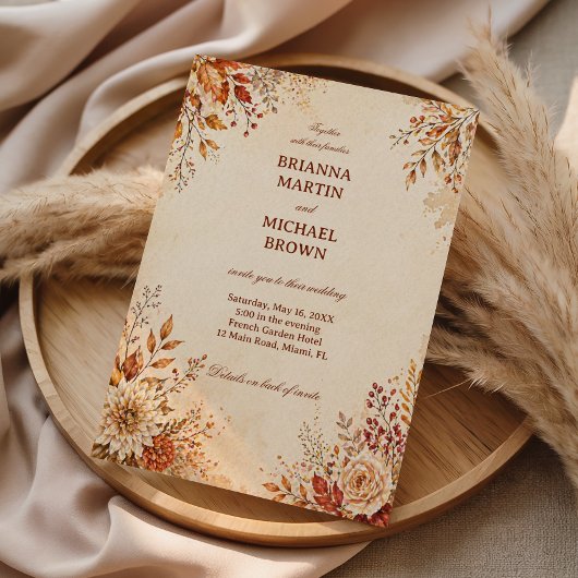 Invitation Fleur d'Automne Chaud
