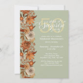 Invitation Fleur d'automne de la femme surprise 50e anniversa (Devant)