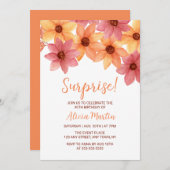 Invitation Fleur d'automne N'importe quel âge Surprise Bourgo (Devant / Derrière)