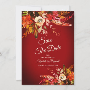Invitation Fleur d'automne rouge spectaculaire Enregistrer la