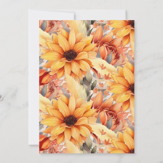 Invitation Fleur d'automne Thanksgiving (Dos)