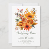Invitation Fleur d'automne Thanksgiving (Devant)