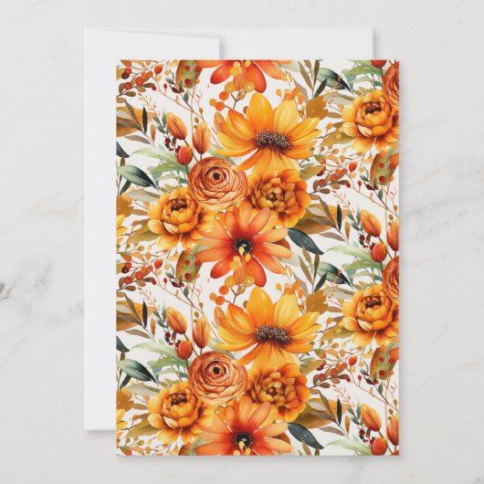 Invitation Fleur d'automne Thanksgiving (Dos)