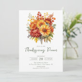 Invitation Fleur d'automne Thanksgiving (Debout devant)