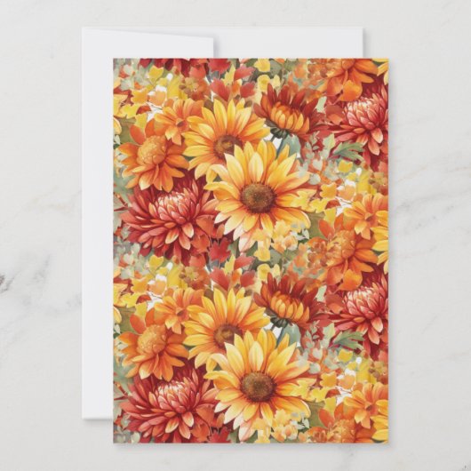 Invitation Fleur d'automne Thanksgiving (Dos)