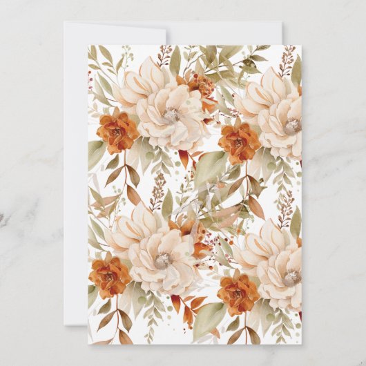 Invitation Fleur d'automne Thanksgiving Dîner (Dos)