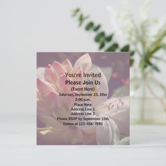 Invitation Fleur d'azalée blanche (Debout devant)