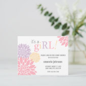 Invitation Fleur de Baby shower personnalisée (Debout devant)